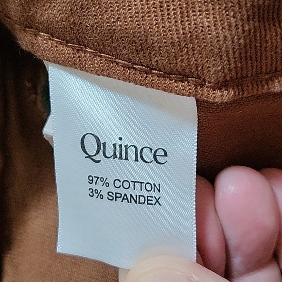 Quince RUST COLOR Cotton Twill Wide Leg Cropped Pants - Picture 8 of 8